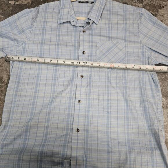 Travis Mathew Shirt Mens  Blue Plaid Button Up Casual Preppy Size Large - Picture 4 of 8